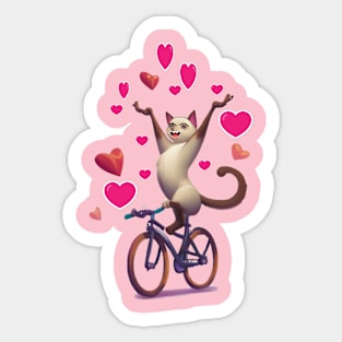 cat and love Sticker